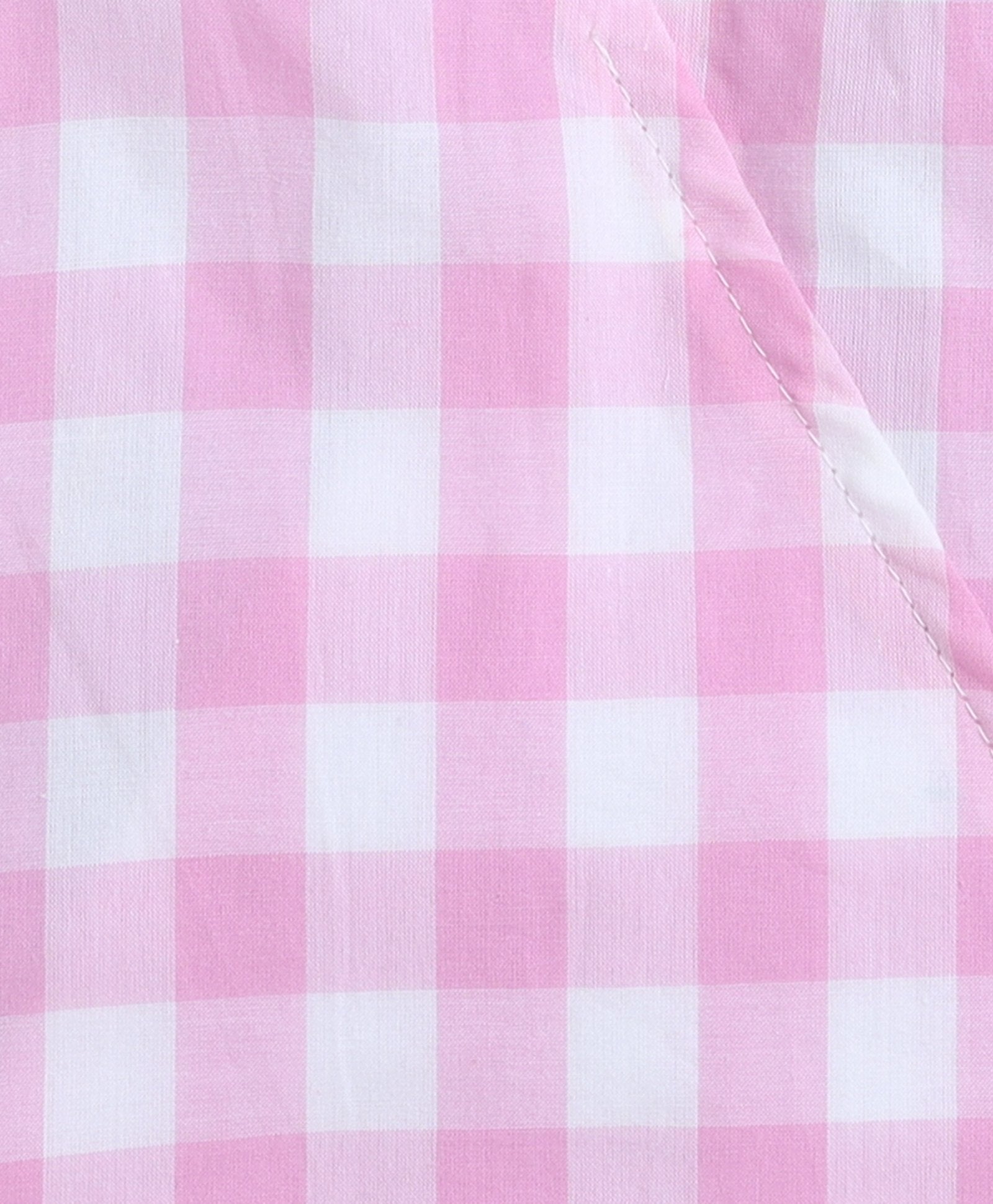 Checks yarn-dyed halter neck back tie up wrap top-Pink/White