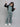 polo neck apron top with matching pant set - Teal
