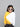 color block-knit full sleeves V-neck pullover sweatshirt-Yellow/White