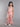100% cotton sleeveless crop top with matching pant set -  peach