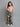 ruched collar crop top with tie up detailed printed pant - Peach / Green
