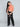 solid halter neck crop top and glittered fold-over waist pant set-Orange/black