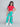 half sleeves cut out detail crop top with floral printed side tape slit pant set-Pink/Green