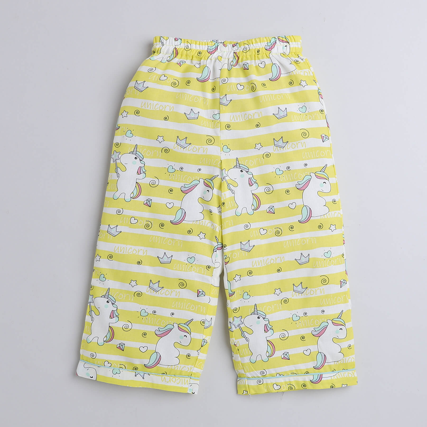 yellow unicorn theme pants