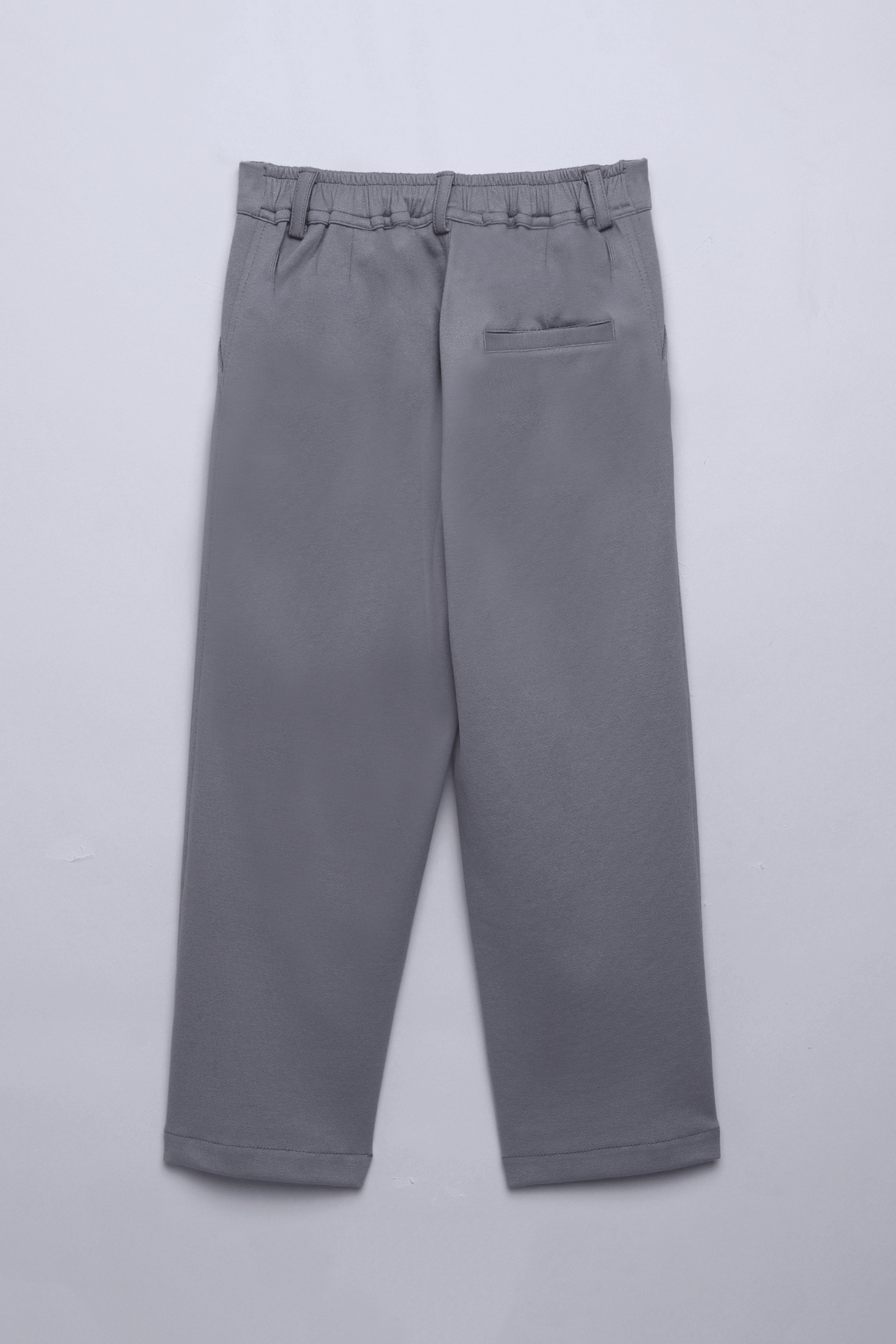 Knit Full length Solid color trousers-Grey