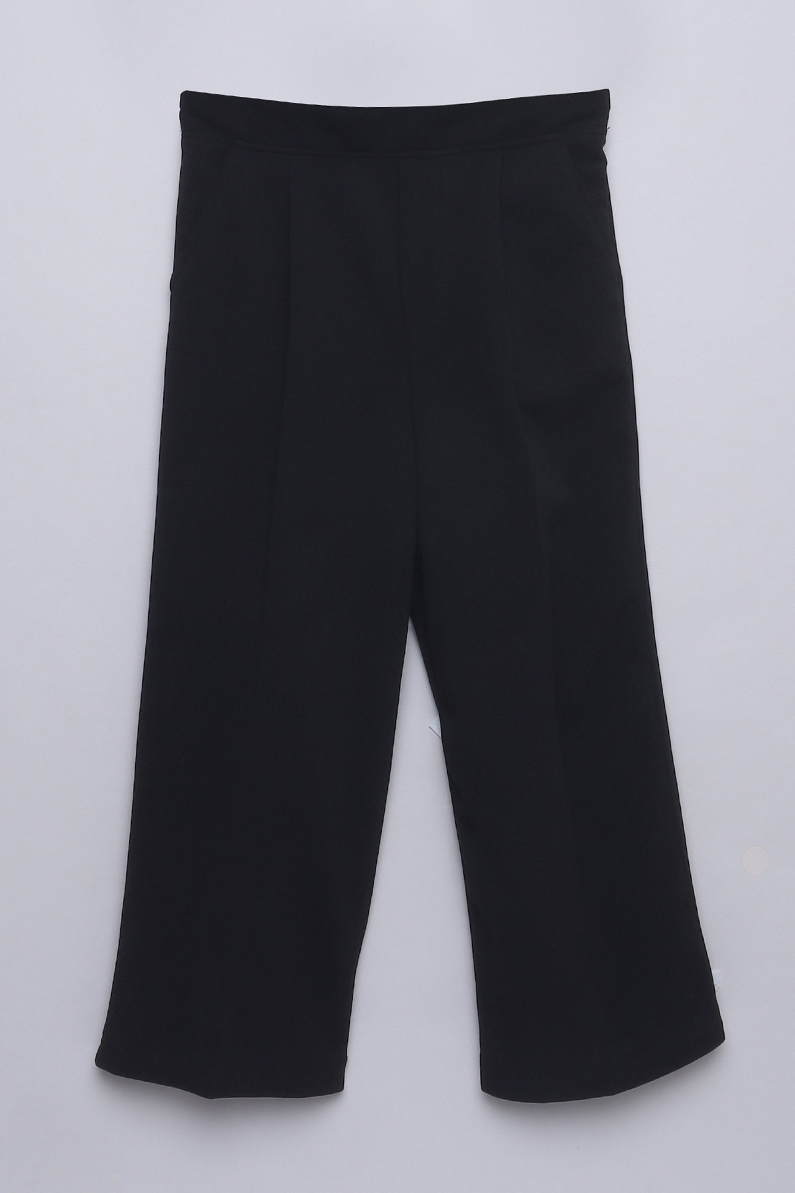 Solid Korean Pleated pant-Black