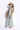 Georgette Lurex stripes sleeveless tropical printed twist waist crop top and Sharara co-ord set-Multi