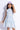 Rayon Sleeveless paisley printed halter neck frill A-line dress with belt-White & Blue