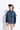 full sleeves checkered shirt with attached hoodie-Navy blue/Green