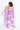 satin sleeveless color block printed halter neck wrap top and pant set-Purple & Orange