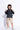 corduroy full sleeves checks printed hooded shirt- Black