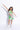 100% cotton sleeveless summer printed halter neck tie-up crop top with slit skirt set-Multi