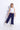 Cotton lycra solid side slit cargo pants-Navy blue