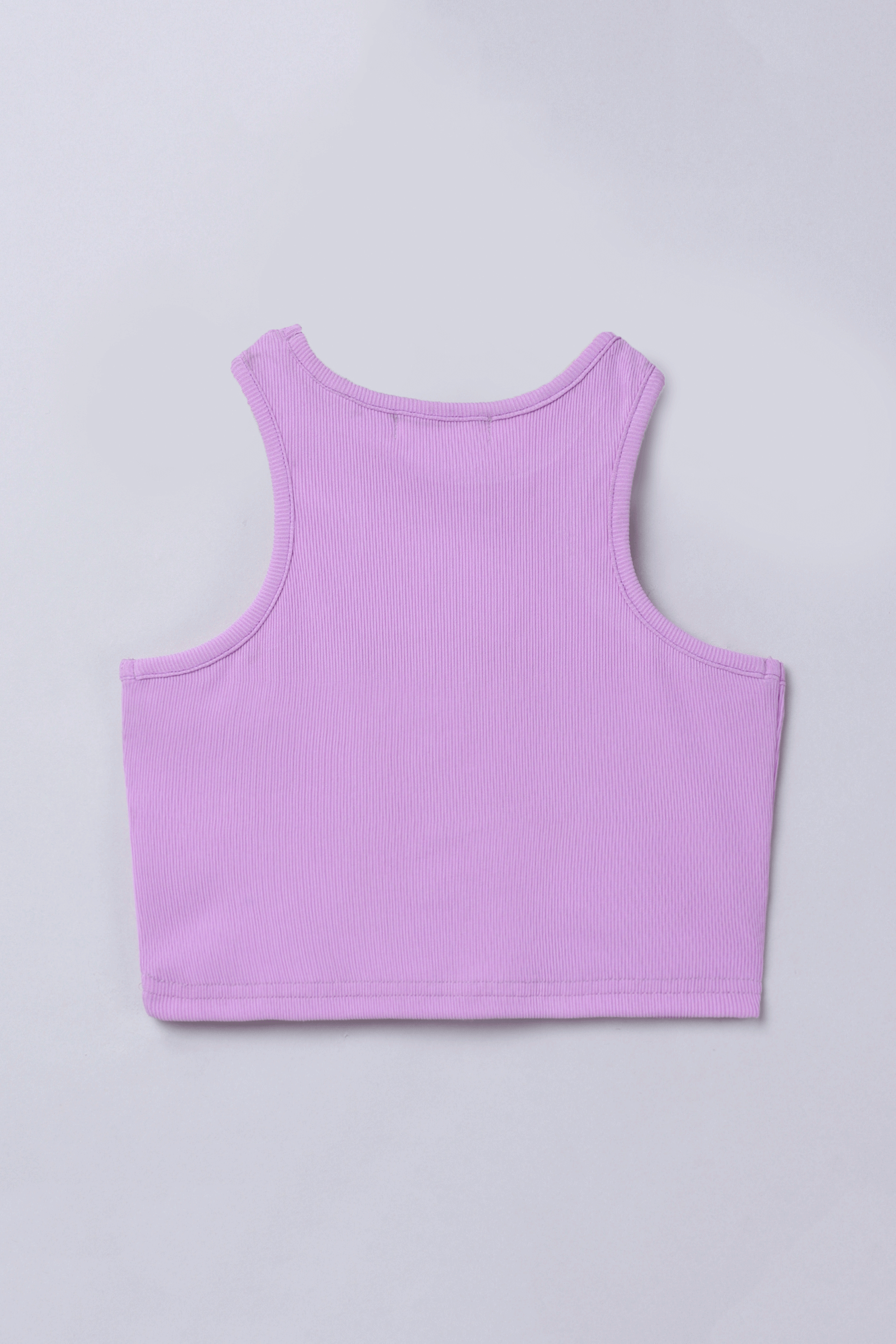 Rib sleeveless crop top -Purple