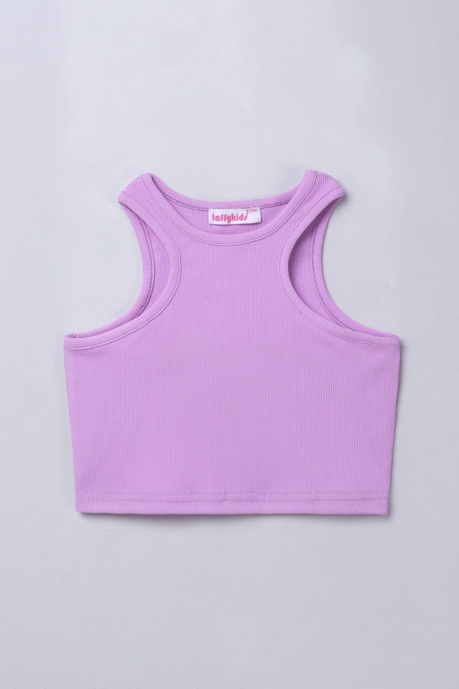 Rib sleeveless crop top -Purple