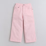 pink wide leg cotton jeans