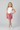 Knit sleeveless ruched and cut out detail crop top and Sequin Skirt- White and Pink