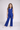 Woven sleeveless rose detail halter neck waistcoat top and pant co-ord set- Royal Blue