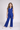 Woven sleeveless rose detail halter neck waistcoat top and pant co-ord set- Royal Blue