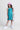 100% viscose Sleeveless polka dots printed smoked detail Dress-Turquoise & brown