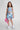 patch work printed halter neck crop top and matching skorts set-blue/multi