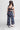 Sleeveless floral printed back tie-up tier top with matching pant ethnic set-Navy blue & multi