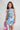 patch work printed halter neck crop top and matching skorts set-blue/multi