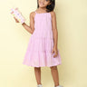 singlet frill detailed tiered dress- Purple