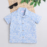 Shop Tropical Printed Half Sleeves Shirt- White/Blue Online