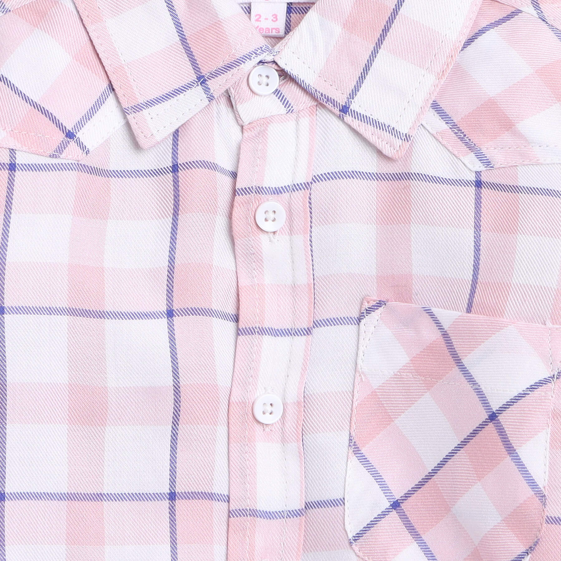 Taffykids checks full sleeves shirt - Pink/White
