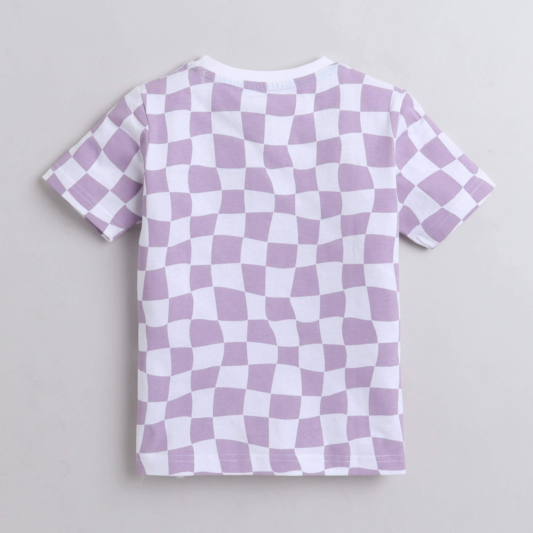 Shop Checks Printed Graphic Tee-Purple Online