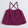 pleated A-line crop top -Wine