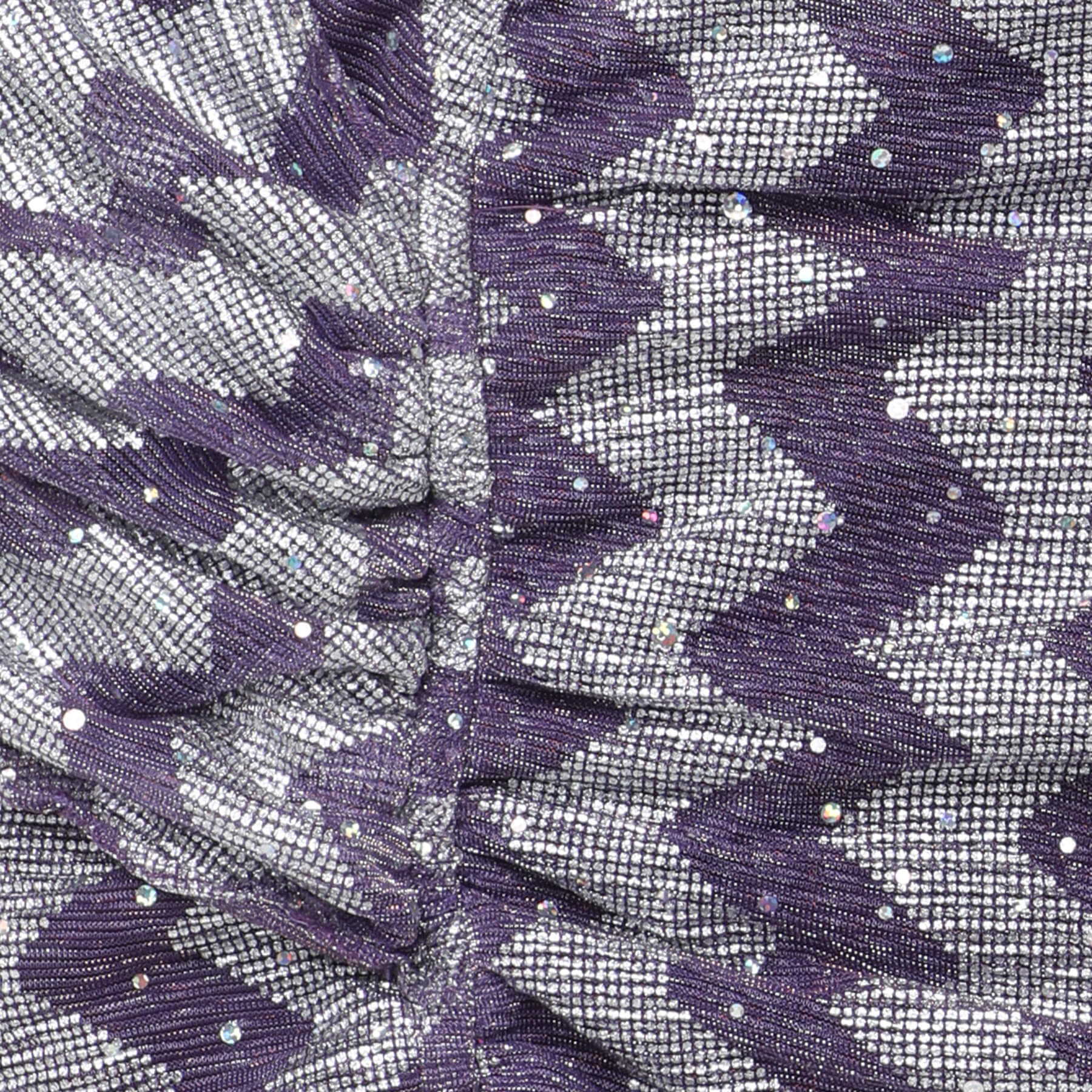 Shop Foil Printed Asymmetric Neck Party Gown-Purple Online