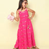 Shop Embroidered And Lace Detail Ethnic Gown-Pink Online