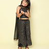 sequins work ethnic choli and palazzo set with dupatta-Black