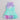 tie-dye printed halter neck Aline dress with tie-up belt- Green/Purple