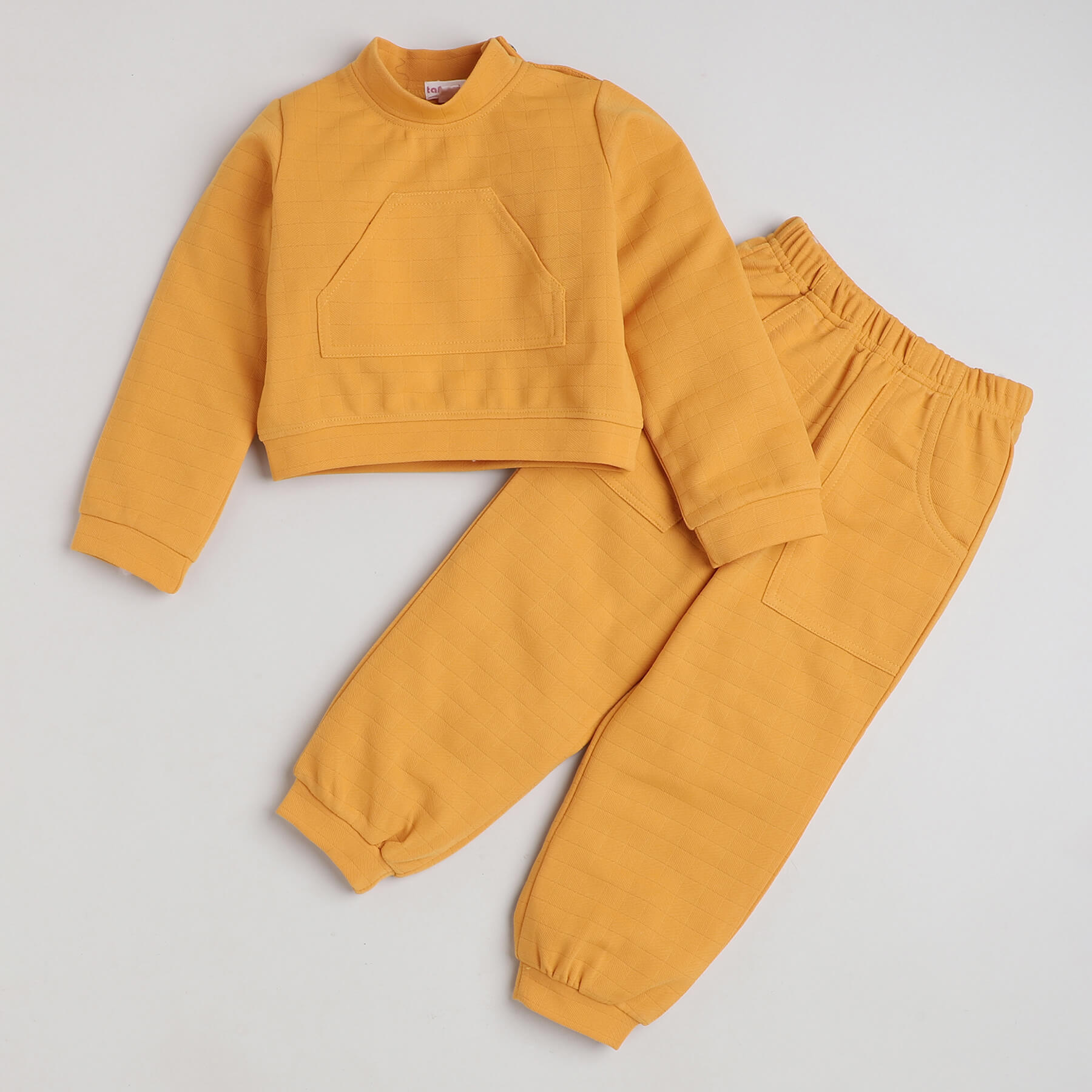Shop Full Sleeves Sweatshirt And Joggers Set-Mustard Online