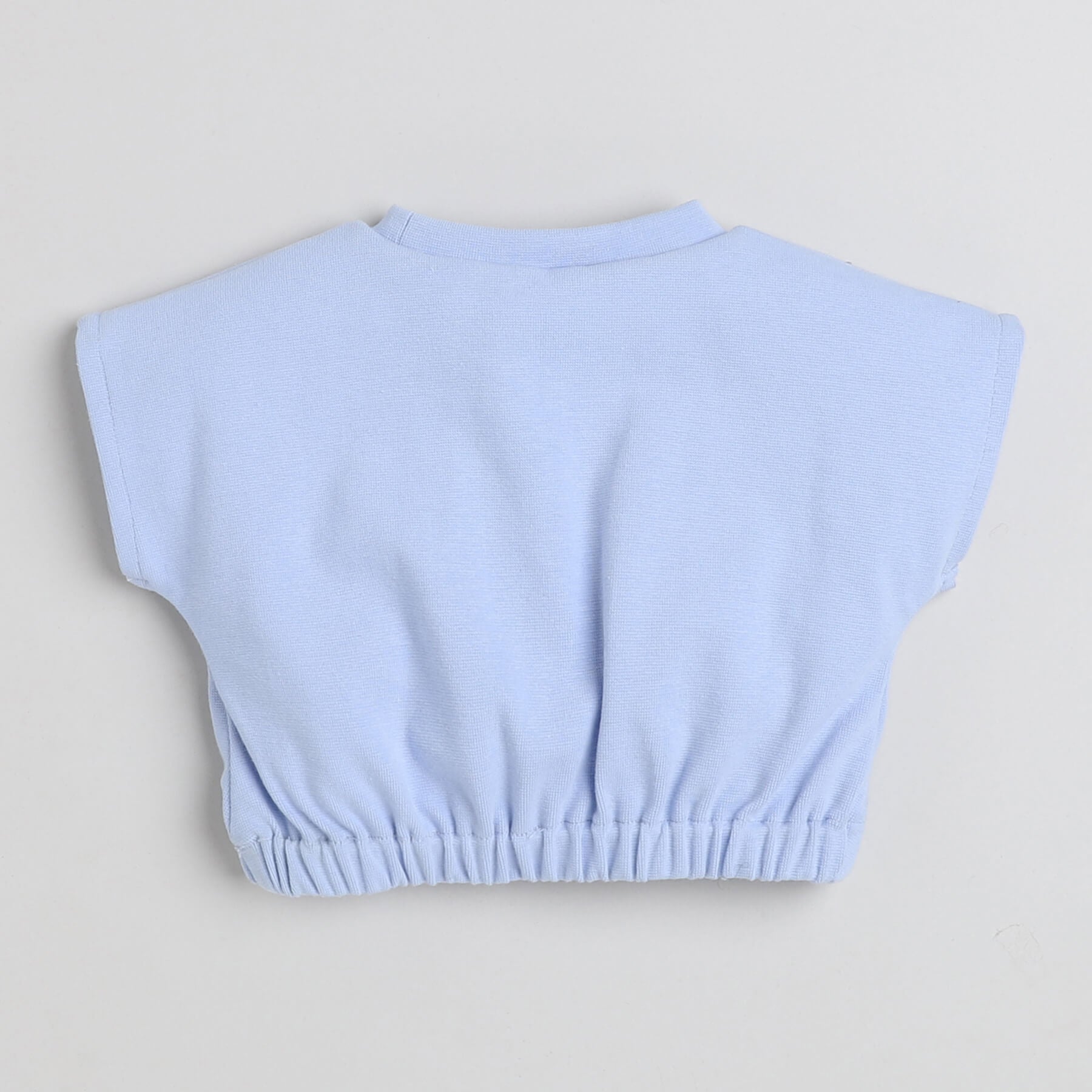 Shop Sleeveless Pocket Detail Crop Top-Powder Blue Online