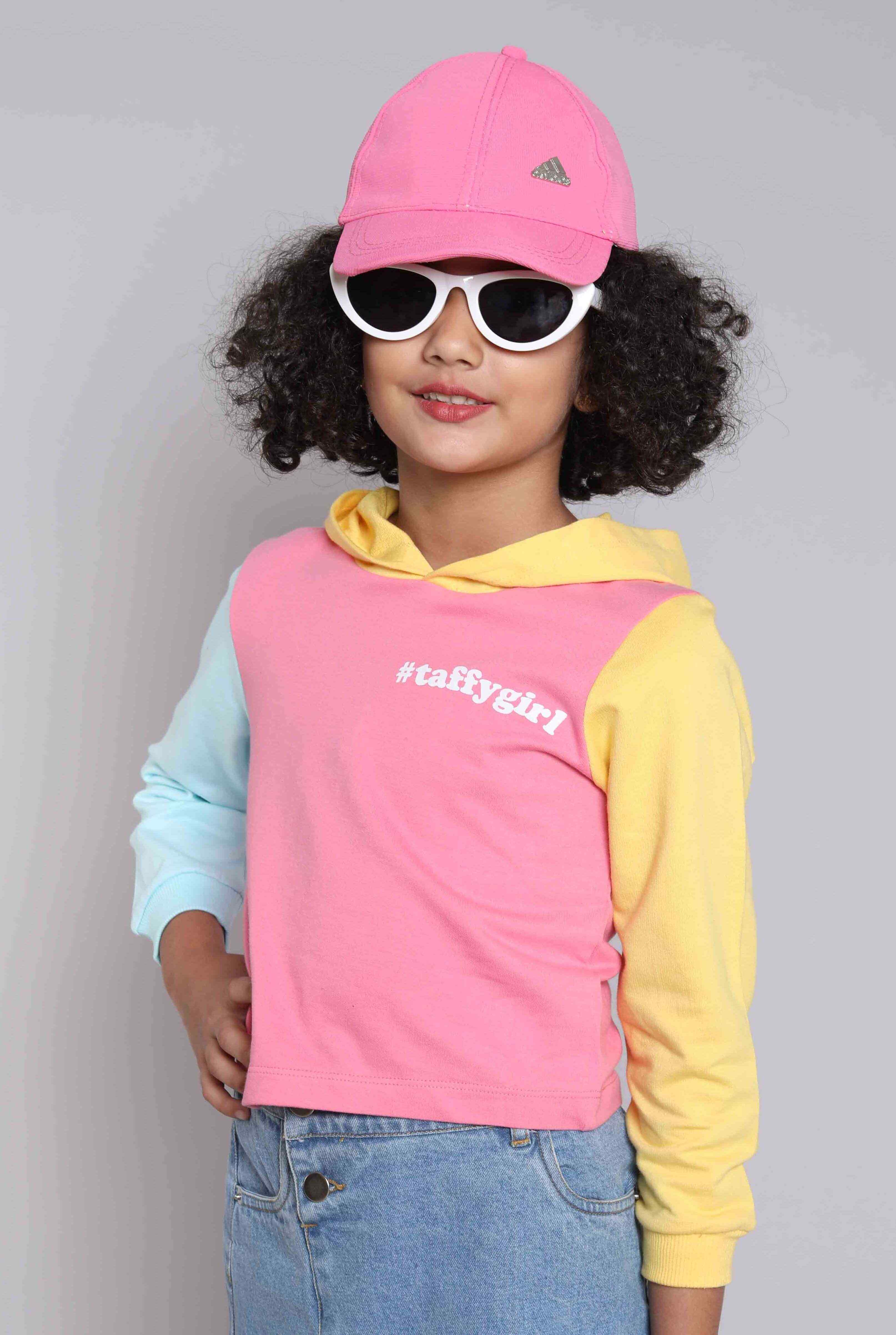 100% cotton Text printed Color block hoodie -Multi