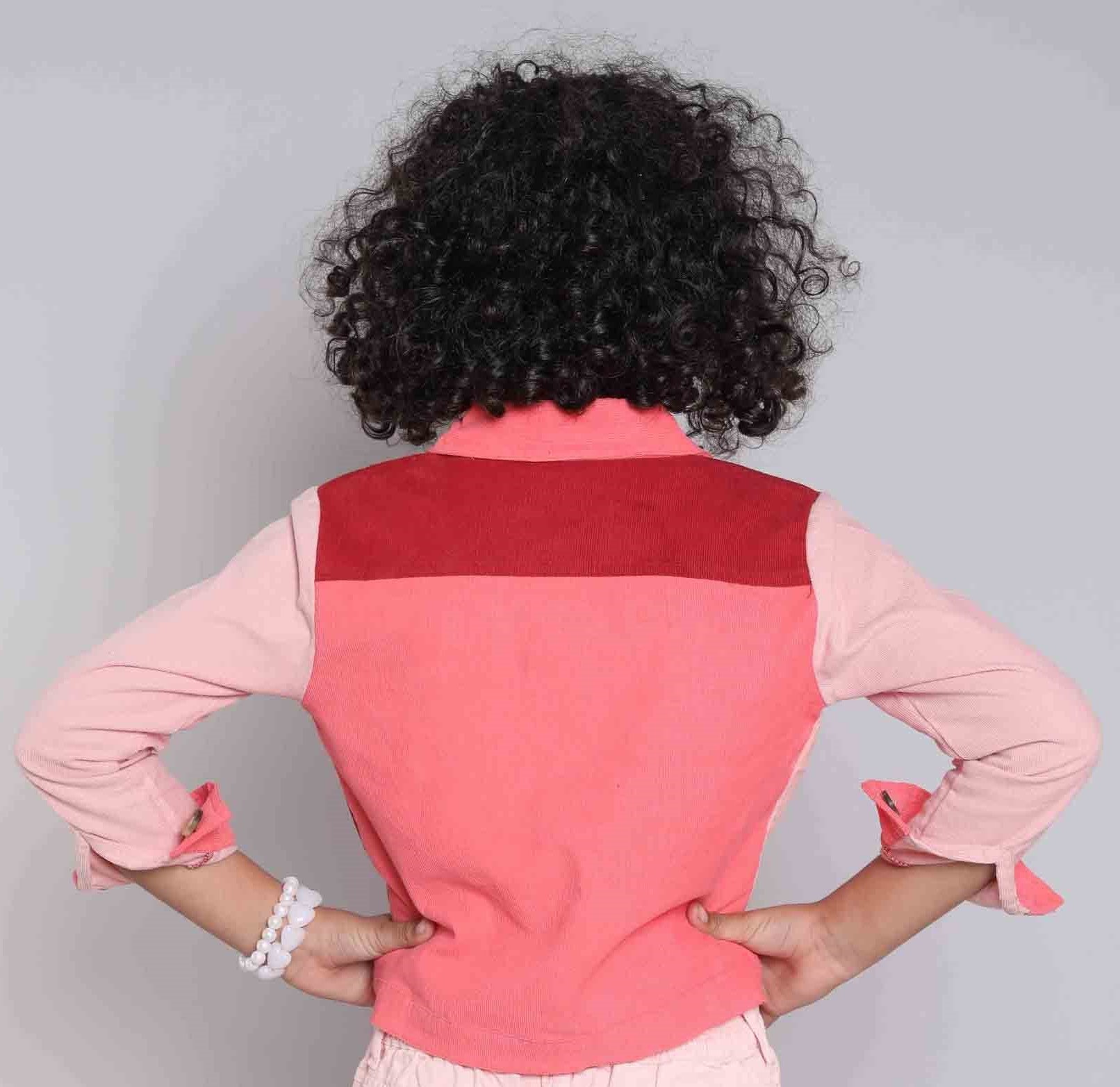 Patch work full sleeves corduroy jacket-Multi