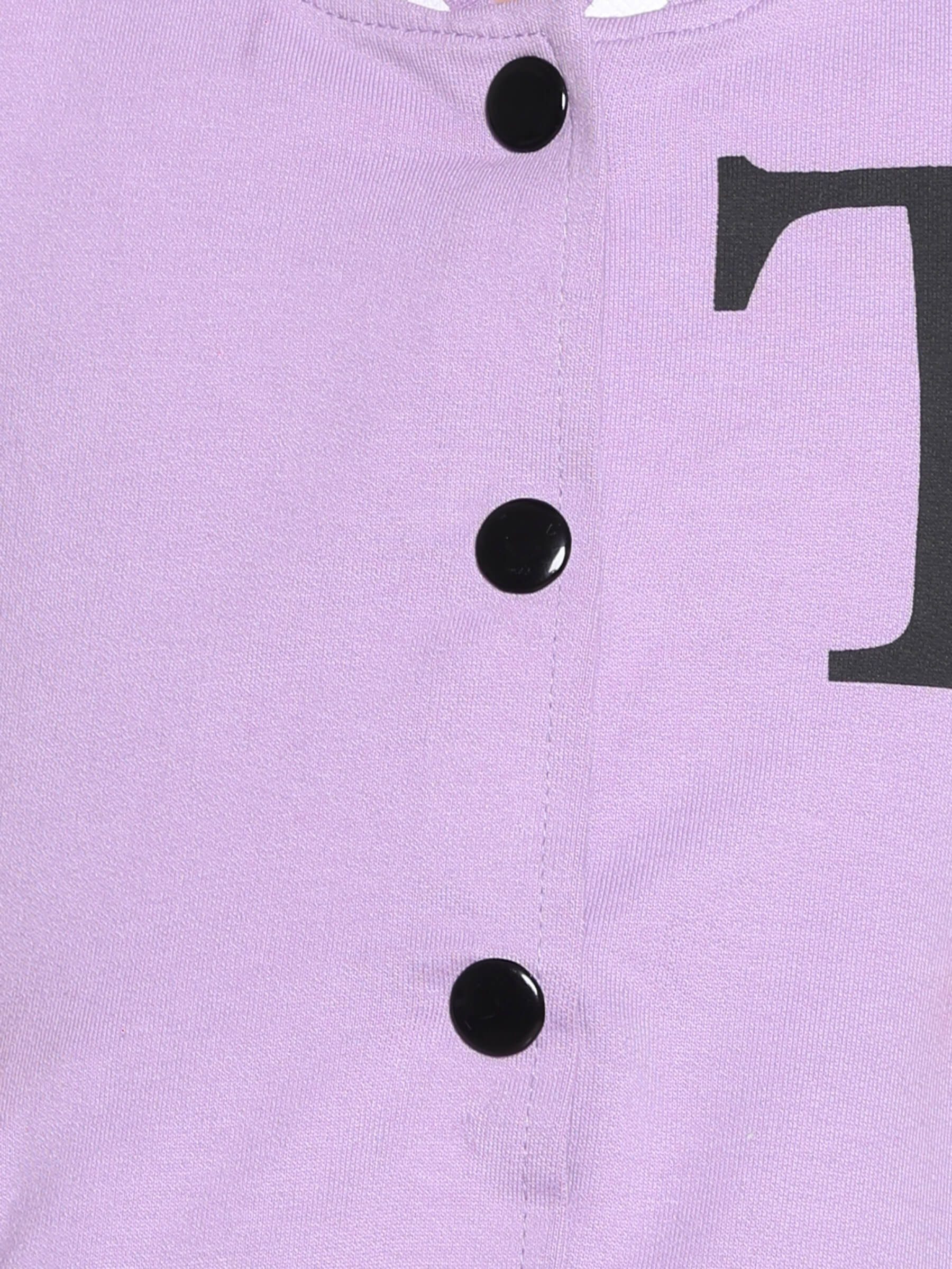 Taffykids 100% cotton color blocked versity jacket-Lilac/White