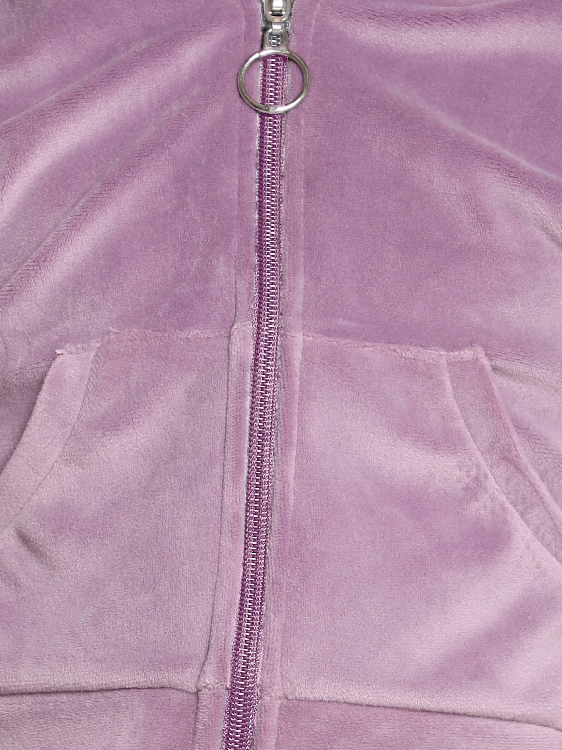 Taffykids full sleeves zip up hoodie and bell bottom pant set-Purple