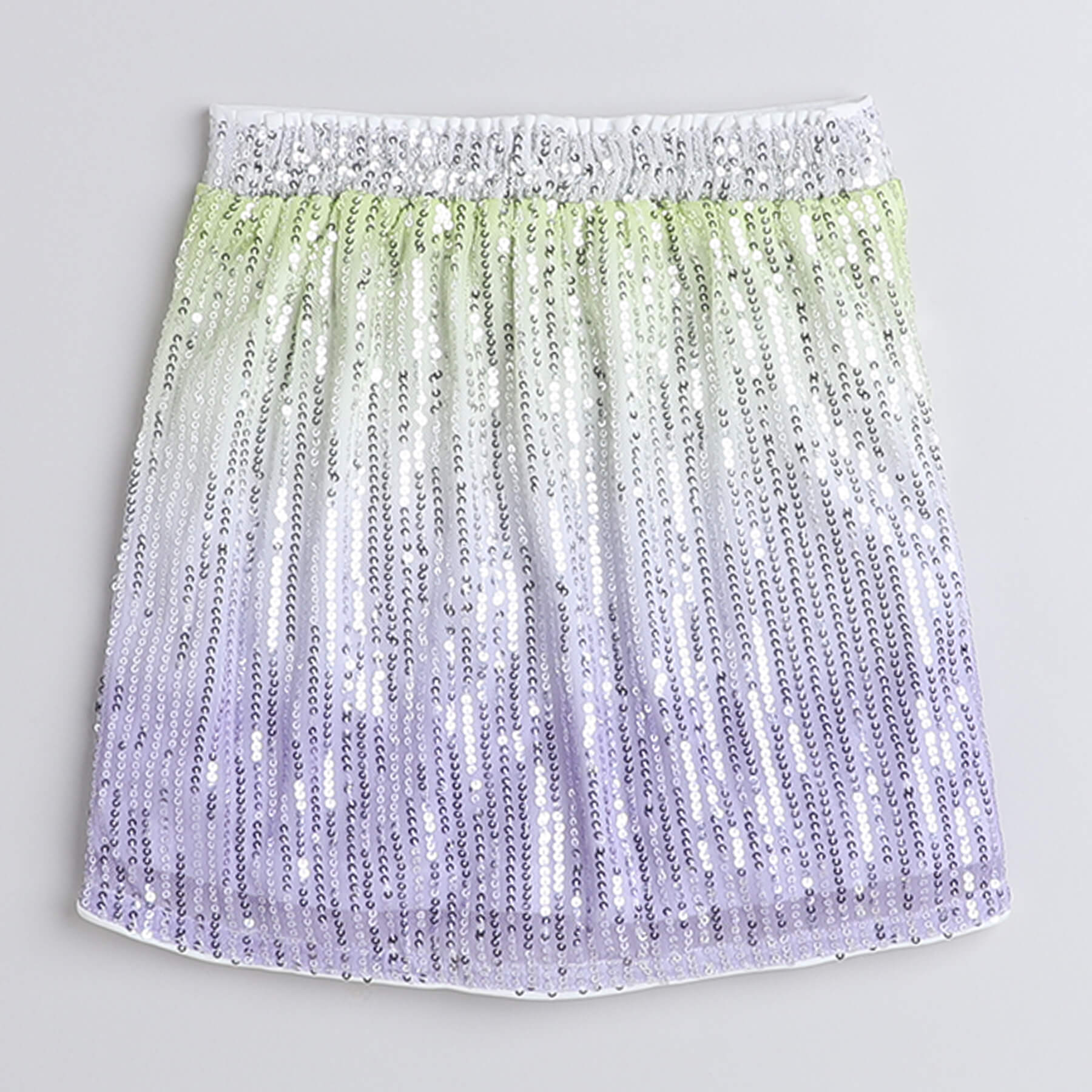 Taffykids Sequin embellished Ombre printed skirt-Multi