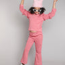Shop Frill Detailed Full Sleeves Top And Flared Cargo Pant Set-Pink Online