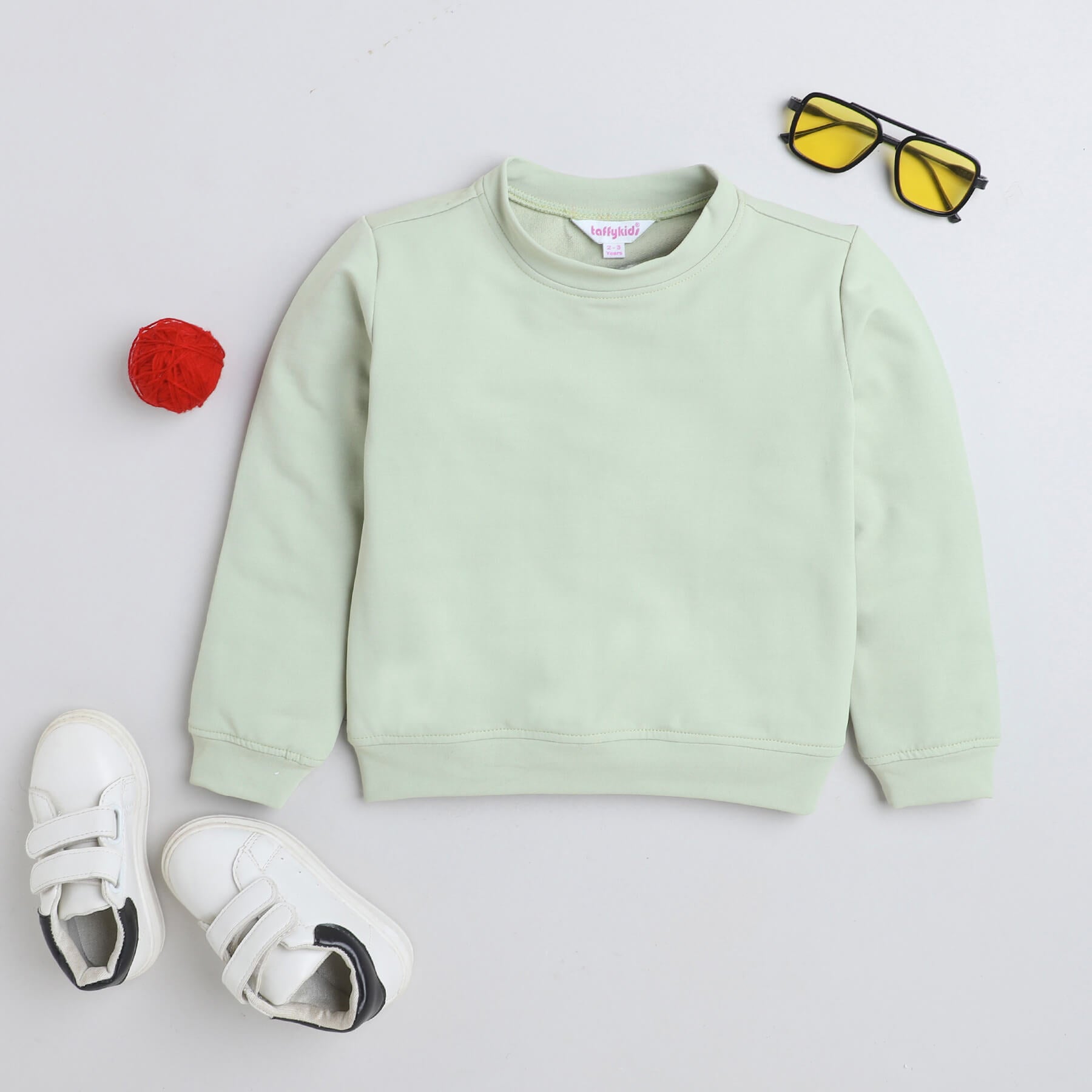 Shop Full Sleeves Solid Sweatshirt-Green Online
