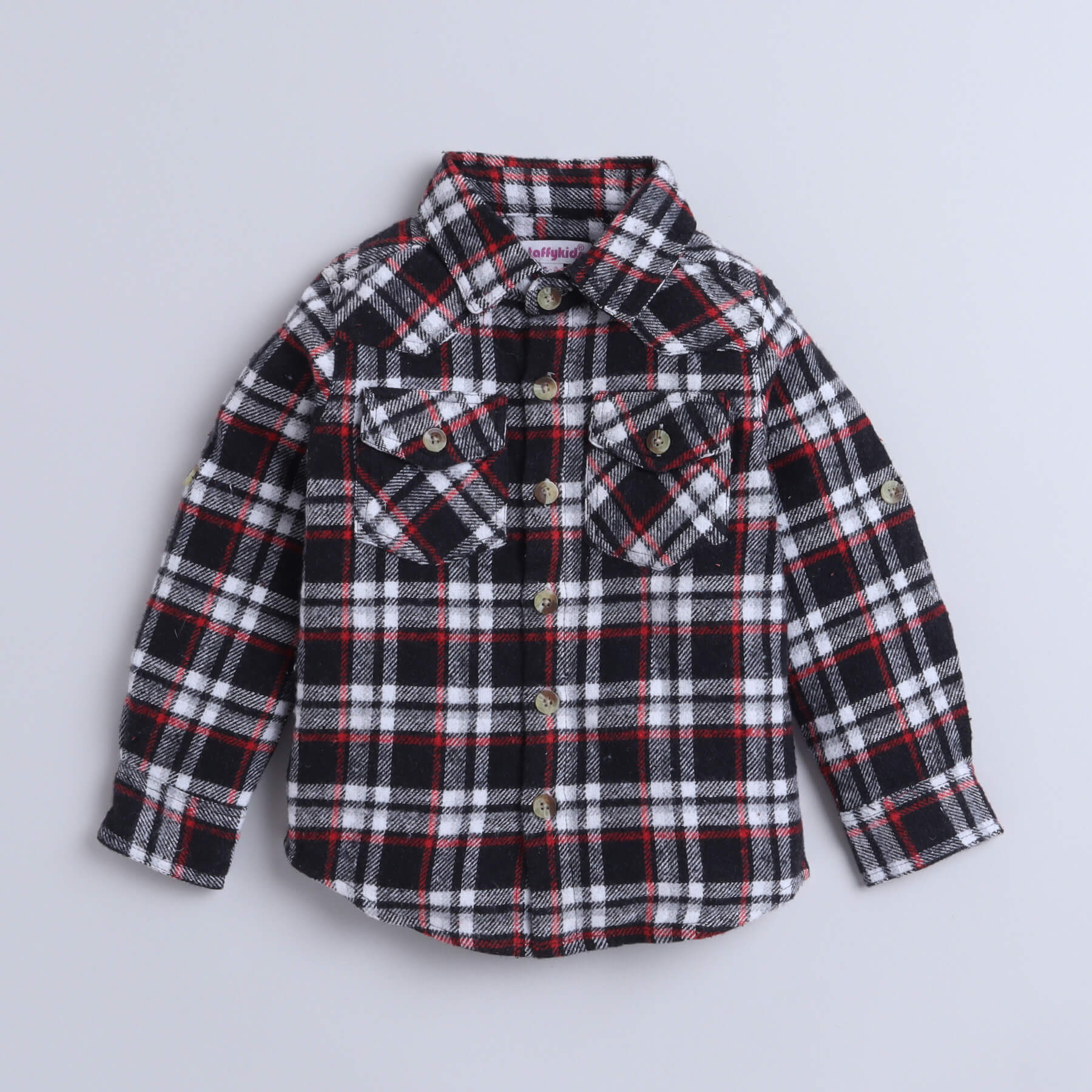 Shop Full Sleeves Plaid Shirt - Black Online