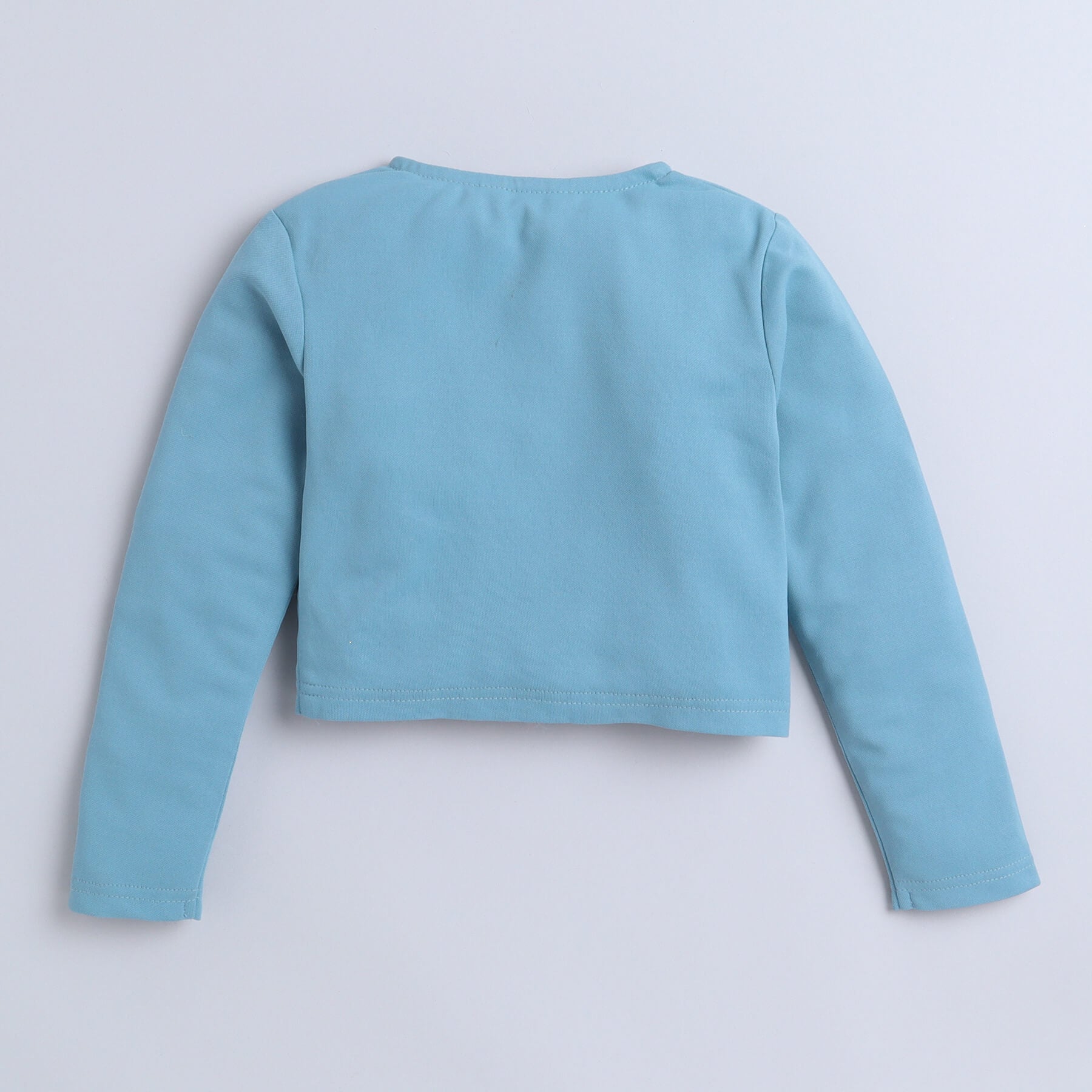 Taffykids Full sleeves front rushed crop top-Mint blue
