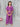 Pleated puff sleeves overlap crop top and pant set-Purple