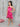 Taffykids rose and ruffle detail Aline party dress-Hot Pink