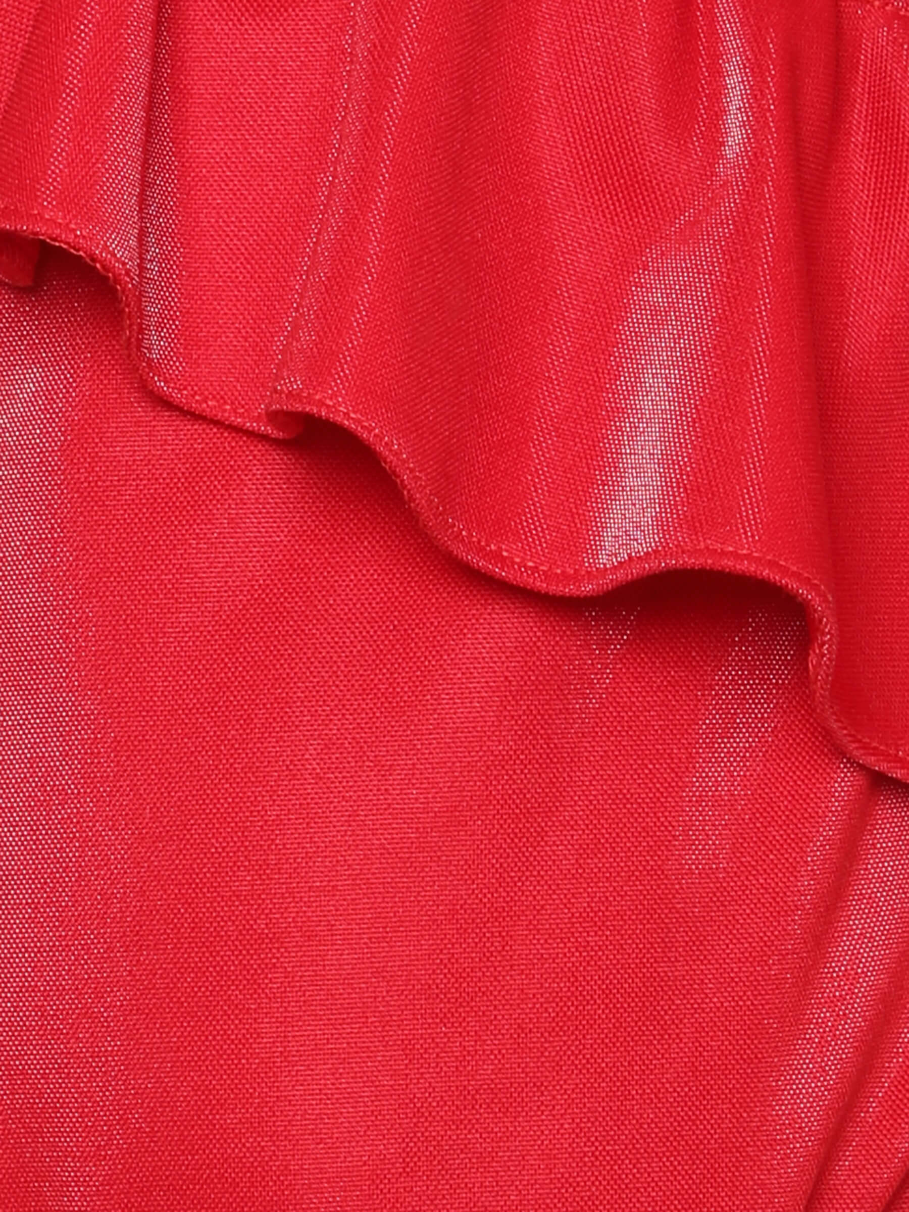 Taffykids One shoulder ruffle detail Aline party dress-Red